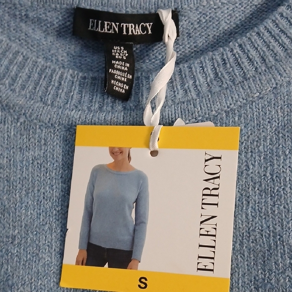 Ellen Tracy Sky Blue Knit Top - Picture 2 of 3